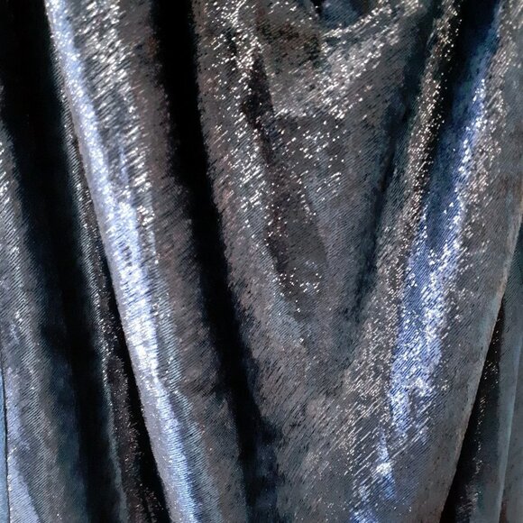 NWT Halston navy blue metallic velvet mini holiday dress - Picture 7 of 16